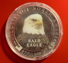 2000, Republic of Liberia, $5, Wildlife Of North America Bald Eagle Coin