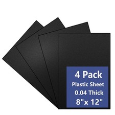 4 Pack Black Plastic Sheets 8x12x0.04 in Flexible High Tensile Plastic Sheets,Pl
