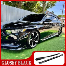 For 2018-22 Honda Accord Yofer Painted Gloss Black Add-on Side Skirt Extensions