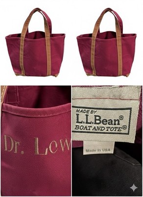 Vtg L.L. Bean Boat and Tote Med Plum Burgundy RARE Retired Color USA ''Dr.Lew''