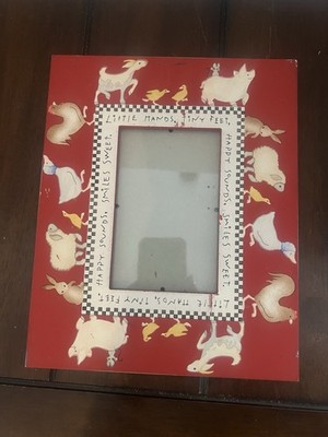 VTG Danielson Designs Hand Painted Farm Animals 4x6 Wood Photo Frame-USA