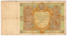 1929 Poland 50 Zlotych 6664505 Paper Money Banknotes Currency