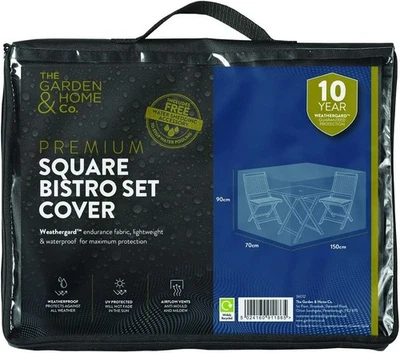 THE GARDEN & HOME CO SALE* PREMIUM Square Bistro Set Cover 150x70x90cm Garden Outdoor Furniture GREY