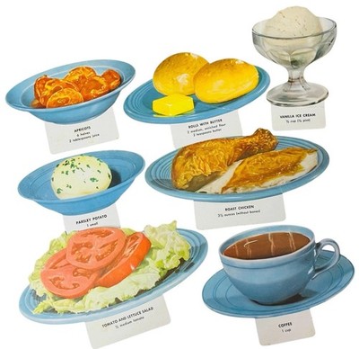 NATIONAL DAIRY COUNCIL DIE CUT FOOD CARDS FIESTAWARE FEATURED 1959-60 NUTRITION