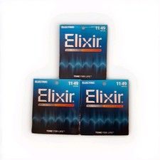 3 SETS ELIXIR 12102 NANOWEB COATED ELECTRIC GUITAR STRINGS LIGHT - 11-49