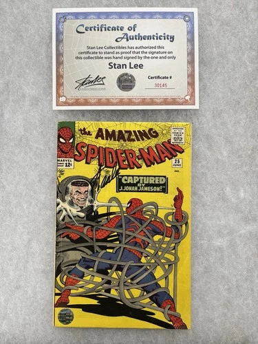 The Amazing Spider-Man #25 1965 Signed Stan Lee W/COA FN- - FN+