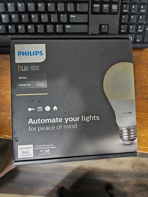 Philips Hue White A19 Smart LED Bulb Starter Kit 2 Bulbs +Hub Alexa Google Apple