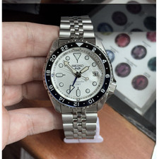 Seiko 5 Sports Automatic GMT White Dial Stainless Steel Men's Watch SSK033