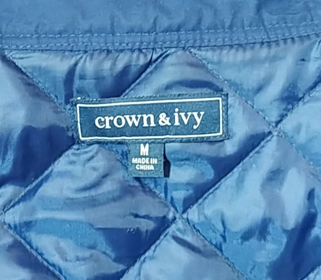 Chaqueta acolchada Crown & Ivy para hombre talla M verde/azul usada Foto 2 de 4