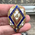 Vintage Unknown WW1 Enamel Aberystwyth 1914 Pin badge Military Masonic ? AMC IOF