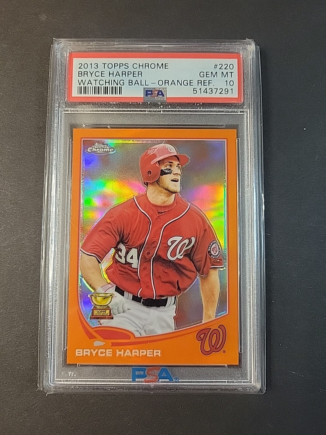 2013 Topps Chrome Orange Refractor #220 Bryce Harper Psa 10 Pop 20