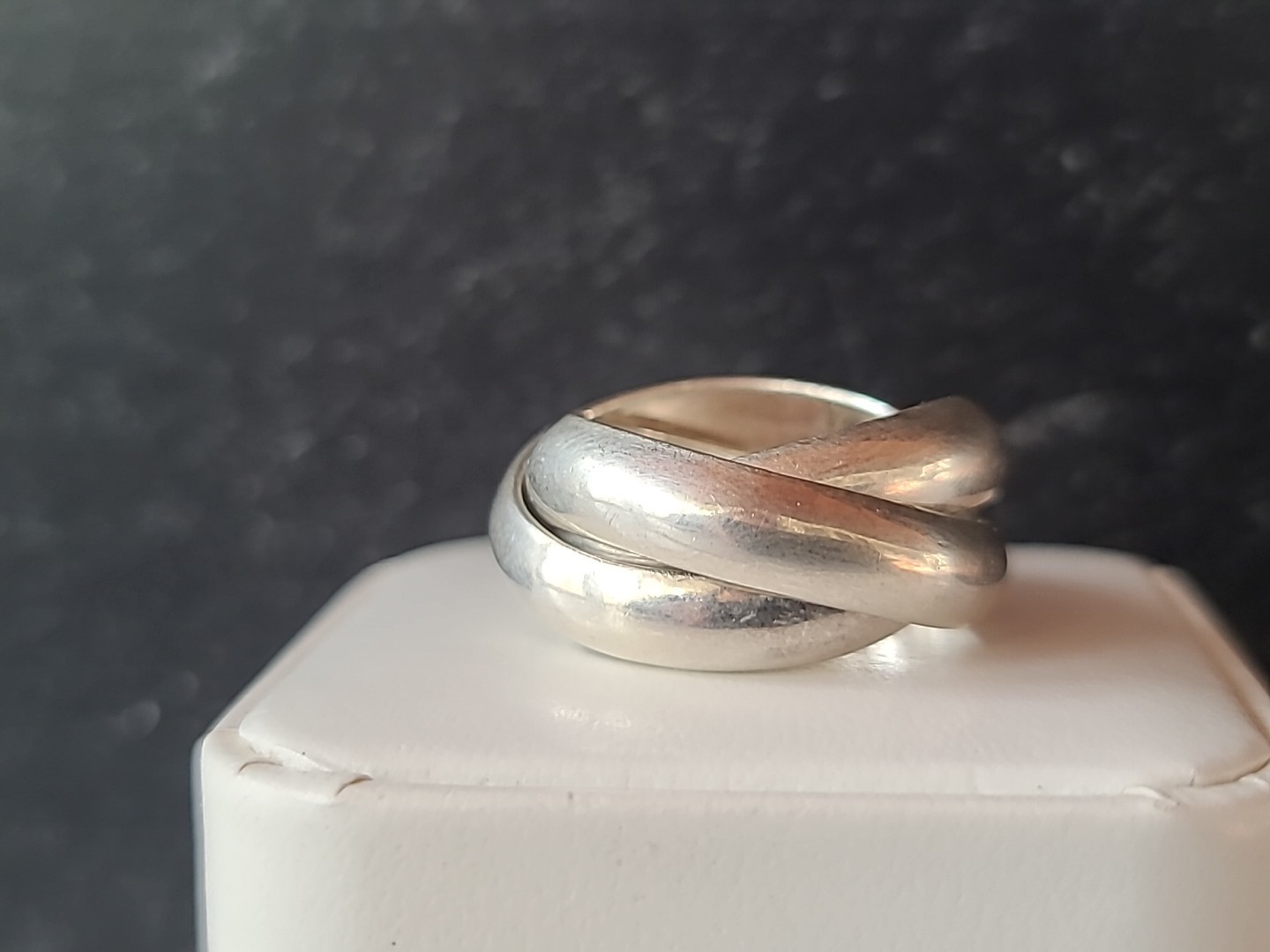 925 Sterling Silver Chunky Interlocking Ring, Siz… - image 5