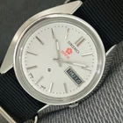 VINTAGE SEIKO EXPO 70 AUTOMATIC 7019A JAPAN MENS SILVER COLOR DIAL WATCH a2561-U