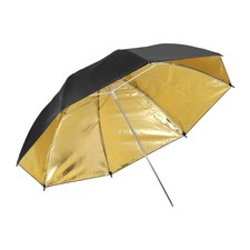 33 Inch Dia Photography Umbrella Lighting with Gold Inner, Black