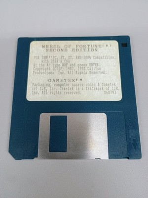 Gametek Wheel of Fortune Second Edition PC Game Floppy Disk IBM CGA Vintage