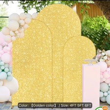 3 Unbranded Arch Backdrop Cover NEW 4,5,6FT Gold Good Sequin Spandex Chiara Wall