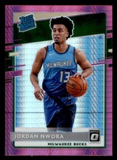 2020-21 Donruss Optic #189 Jordan Nwora Hyper Pink Milwaukee Bucks