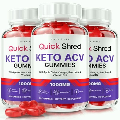 Quick Shred KetoACV Gummies, Advanced Metabolism Formula for Weight Loss- 3 Pack