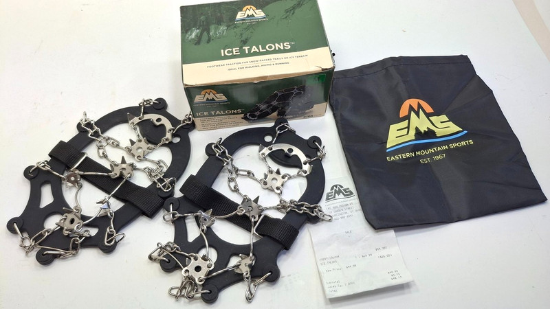 EMS Ice Talons Footwear Traction Spikes Anti Slip Ice Cleats for Shoes Size M.