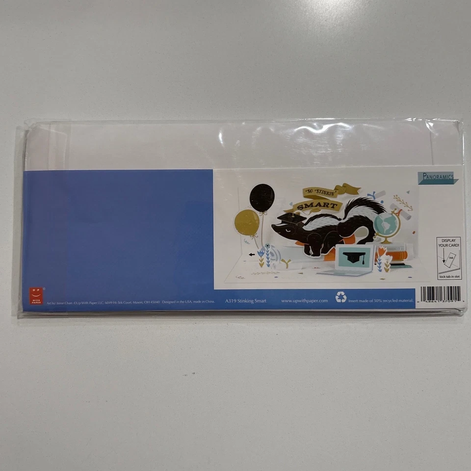 Skink Cap Gown With Paper Stinkin' Smart Graduation Money Holder Greeting Card - Image 3 of 4