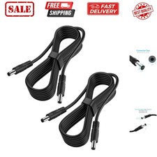 2-Pack Male to Male DC Extension Cord 5.5mm x 2.1mm,12v DC Power Extension Ca...