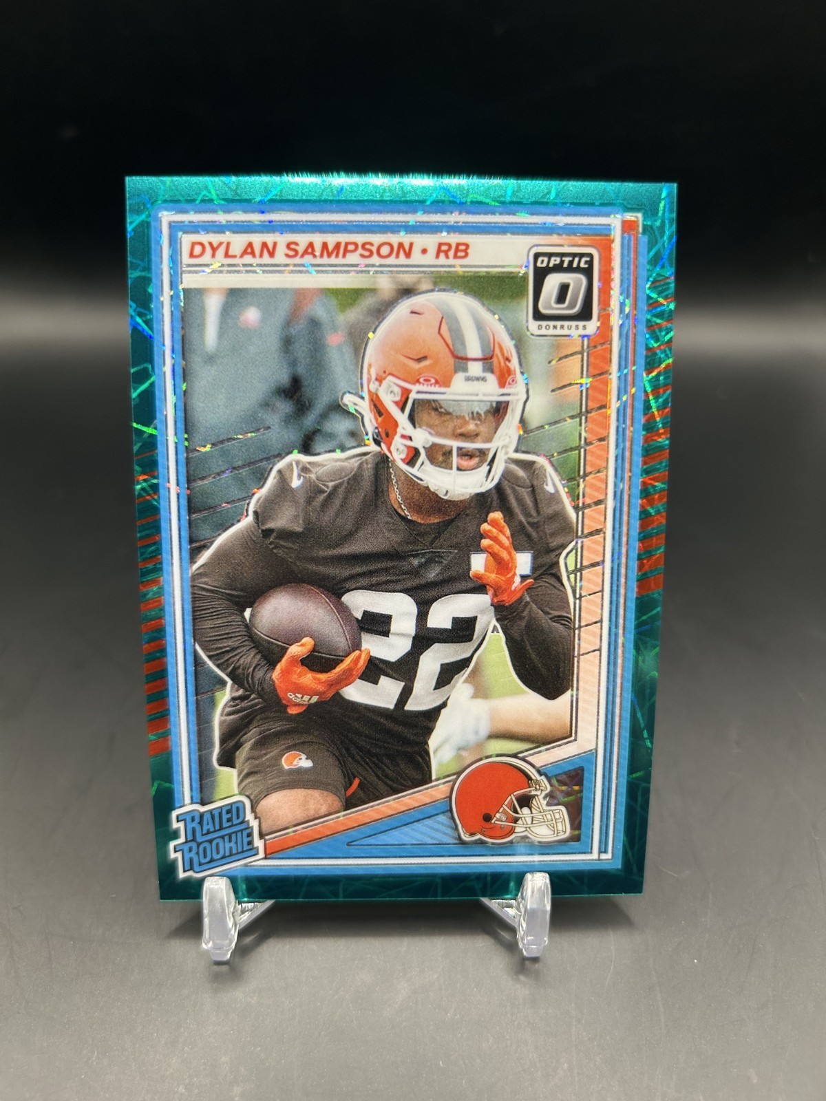 2025 Donruss Optic Rated Rookie Dylan Sampson #238 Teal Velocity SP Prizm Browns