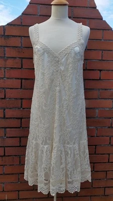 Robe palme dentelle soirée cérémonie chic m/l  vintage magnifique - Photo 1/4