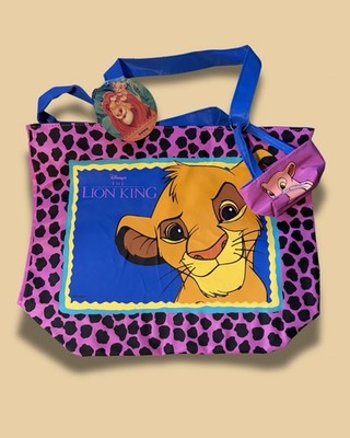Vintage 90s Lion King Simba Zipper Tote Bag with Coin Purse