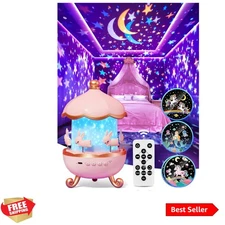 Rechargeable Star Projector with 360° Rotation & 15 Soothing Lullabies for Kids