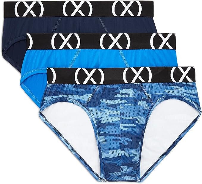 2XIST Mens 3 Pack No Show Brief Sport Mesh Stretch Multicolor XL 40-42 5590₽