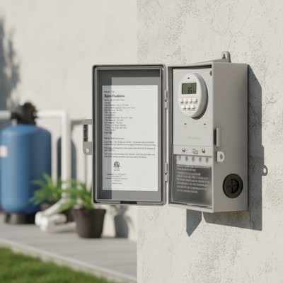 Heavy-Duty Pool Timer Switch - 40A Versatile Control for Water Heaters & SPA