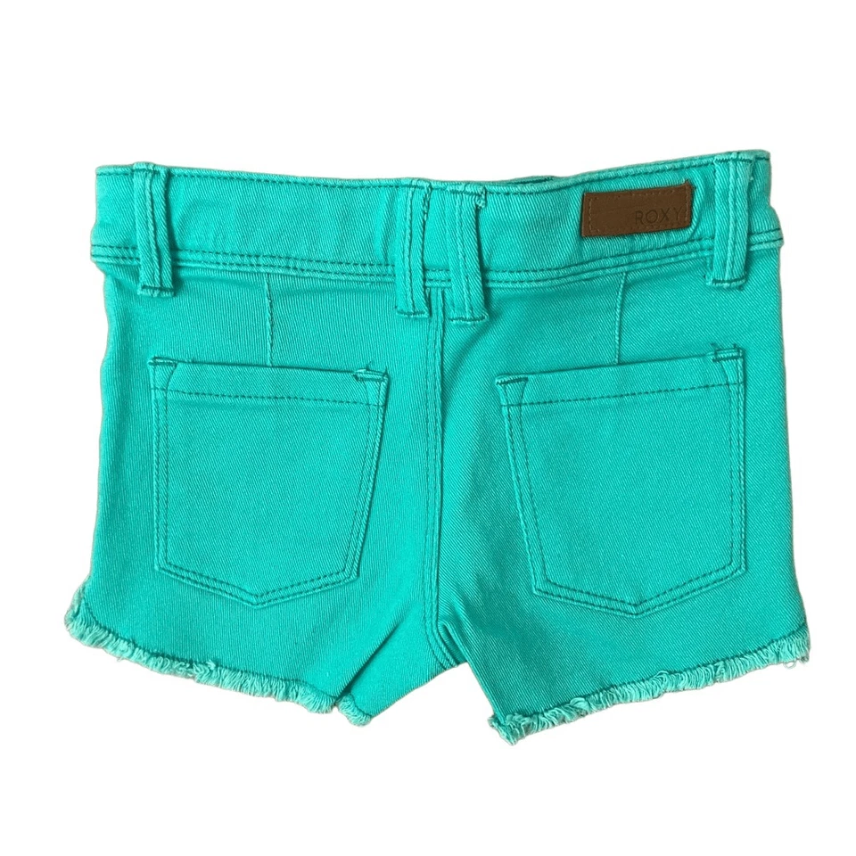 NUEVO Pantalones Cortos Roxy Niñas Verde Denim Corte Cintura Ajustable Talla 3 Foto 2 de 4