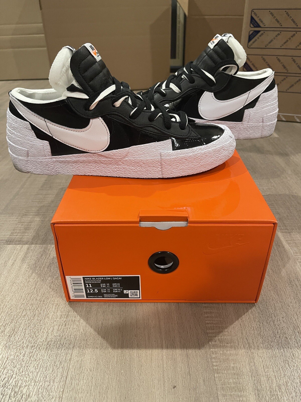 SACAI X NIKE Taglia 11 Nike Blazer Low x Sacai nero lucido 2022