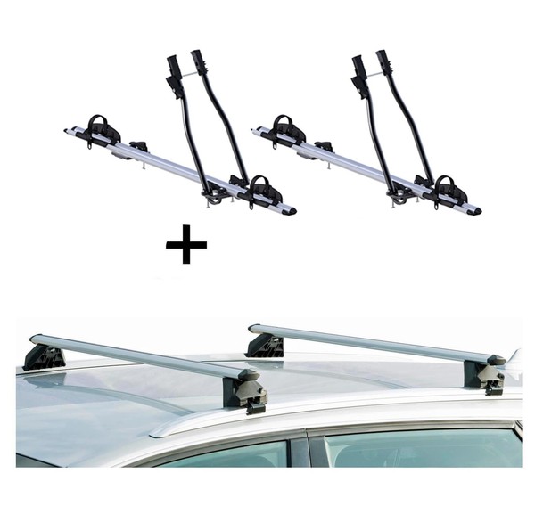 2X FahrradträGer Sagittar+RelingträGer CRV107A FüR FüR Ford Focus III SW 5TüR Ab-image