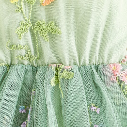 Baby Girl Kids Sleeveless Summer Floral Print Tulle Dress A-Line Party Outfits - Picture 6 of 17
