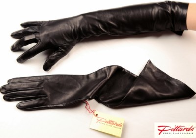 !BRAND NEW!BESTSELLER! Classic Black Long Leather Opera Gloves! BRAND NEW!