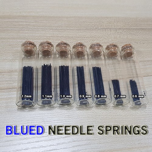 A Set of blued needle springs - 210 ea of 7 kinds - for woodwinds ...