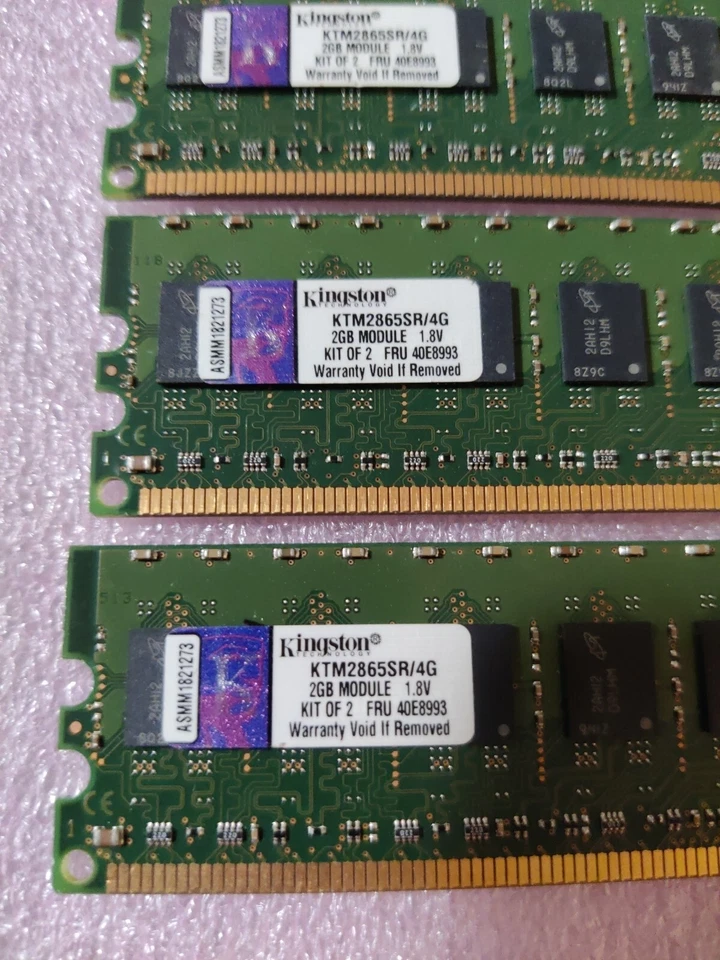 Kingston KTM2865SR/4GB (12GB) 6X2GB Modules PC2-3200 Memory RAM - IBM eServer X - Image 2 of 4