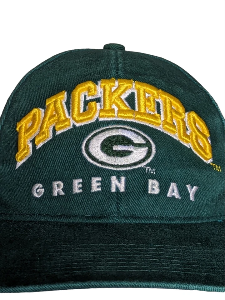 Green Bay Packers Vintage Drew Pearson Company Verde Amarillo Ajustable Snapback Foto 2 de 4
