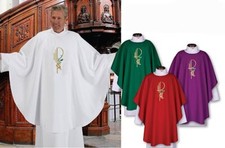 Eucharistic Chi Rho Chasuble With Stole Church Vestment Sets for Mass 46 In