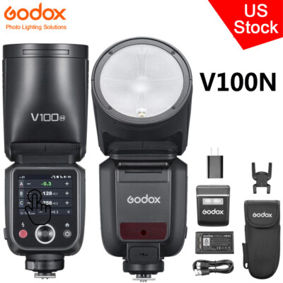 US Godox V100N V100 2.4G Wireless TTL HSS Camera Flash Light Speedlite for Nikon