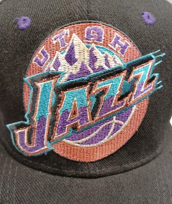 Vintage 90s Utah Jazz Starter Hat Mountain NBA Basketball Clean