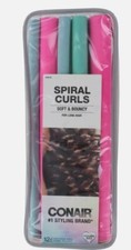 Conair Curls Soft  Bouncy Long Hair Spiral Rollers Assorted Sizes Colors 12 Pk