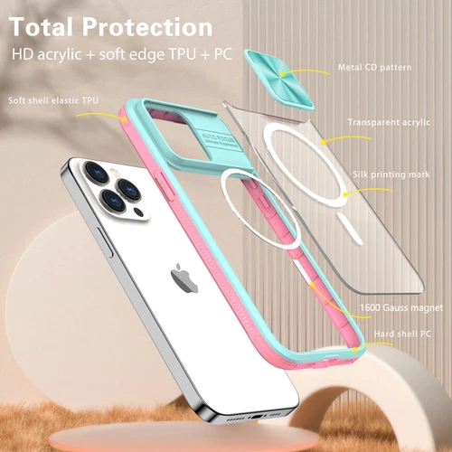 Für iPhone 16 Pro Max 14 15 11 Magnet Slide Kamera Linse Cover - - Bild 30 von 66