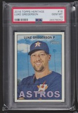 2016 TOPPS HERITAGE #18 LUKE GREGERSON ASTROS REGISTRY SET PSA 10 GEM MINT POP 1