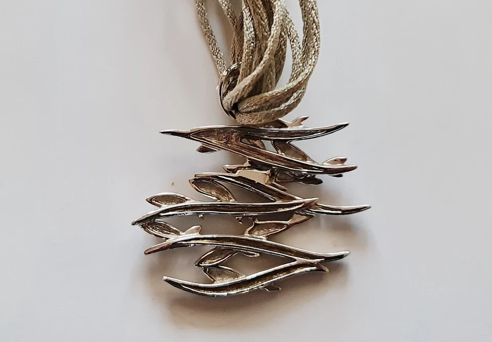 COLLAR CORDÓN VINTAGE AUTÉNTICO PIERRE LANG PEZ VIENA COLGANTE ESTRÁS Foto 4 de 4