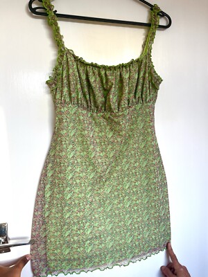 Urban Outfitters Green Floral Summer Dress | eBay UK