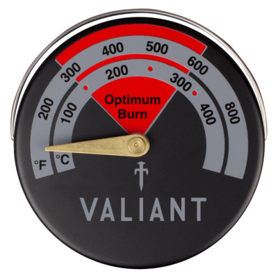 Valiant Magnetisches Ofenthermometer für Scheitholzbrenner und Rauchrohre - Rot