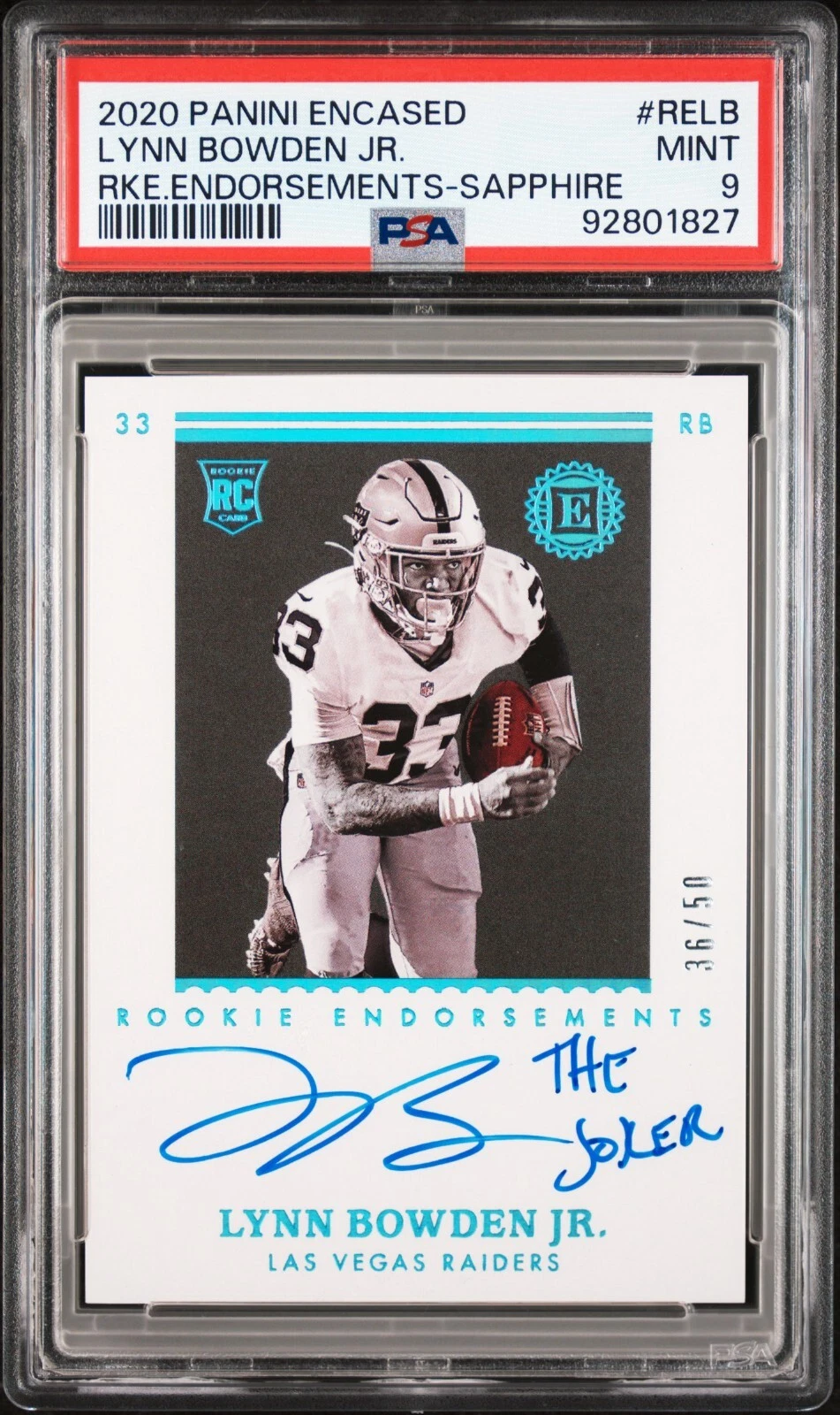 Lynn Bowden Jr. Panini Encased Rookie Endorsements #RELB Sapphire