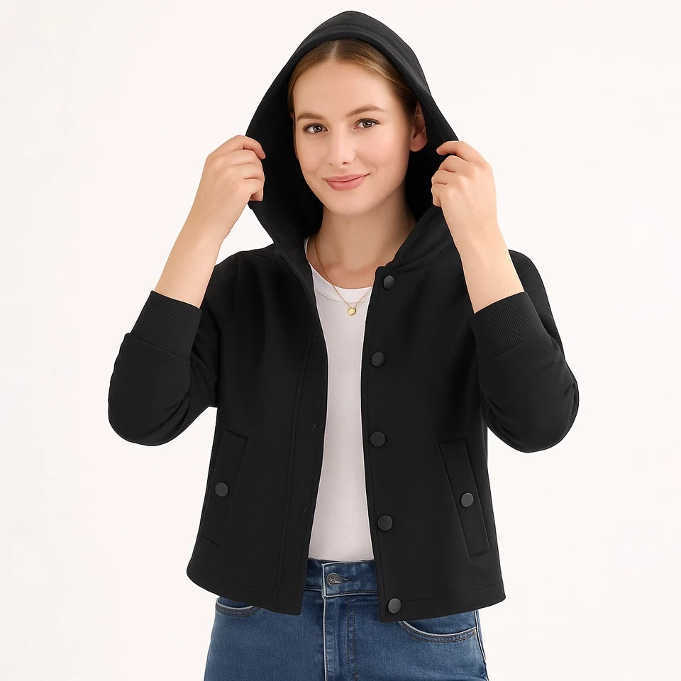 Sudadera con capucha negra discreta Cabi 2025 para mujer nueva con etiquetas, estilo 1200, XXS-XXL Foto 2 de 2